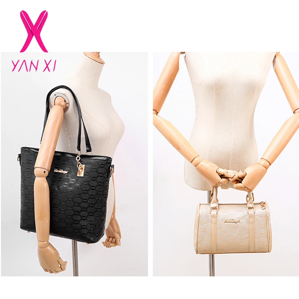 YANXI 2019 Роскошные Брендовые женские сумки из натуральной кожи 5 шт./компл.