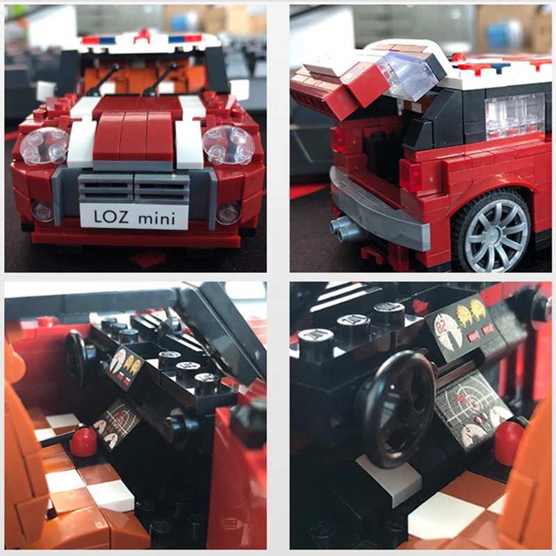LOZ 1111 Мини Купер модель автомобиля строительные наборы 1:24 строительные блоки техника автомобиль кирпичи развивающие игрушки Рождественский подарок