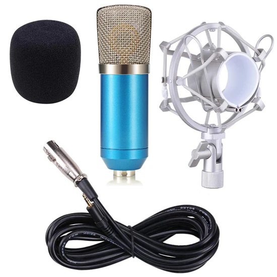 Blue Without Box BM-700 профессиональный конденсаторный микрофон 3.5 мм проводной BM 700 Studio микрофон с металлическим подвесом для компьютера Запись видео для компьютера караоке записи для студии радиовещания закадрового озвучивания - Цвет: Blue Without Box