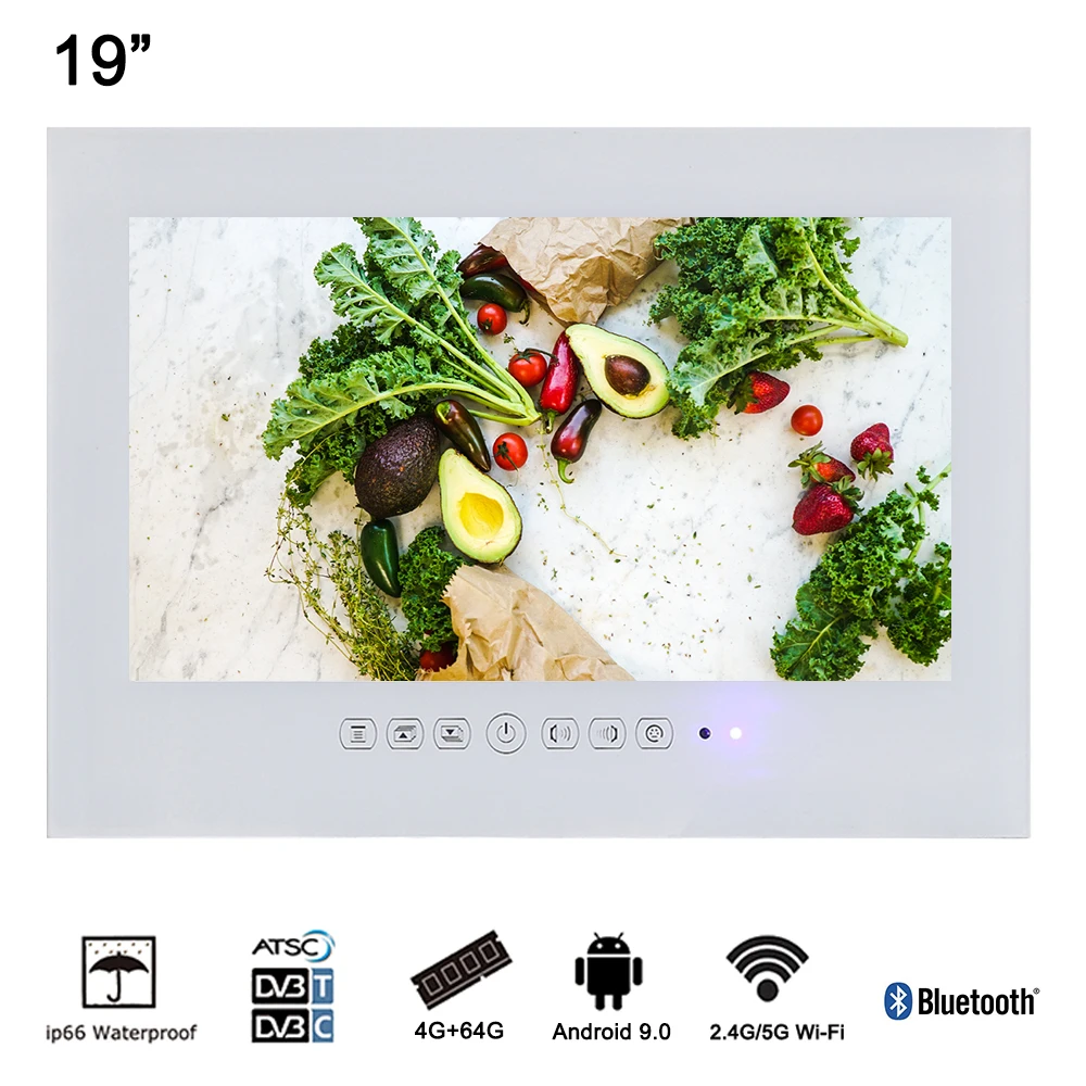 Souria 19 &quotSmart Android 9 0 белый ванная комната водостойкий светодиодный ТВ Wi Fi рекламный