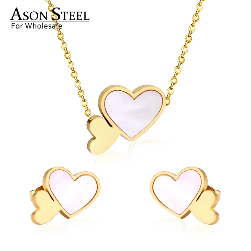 ASON Сталь Bijoux (украшения своими руками) Женский Свадебный комплект в форме сердца