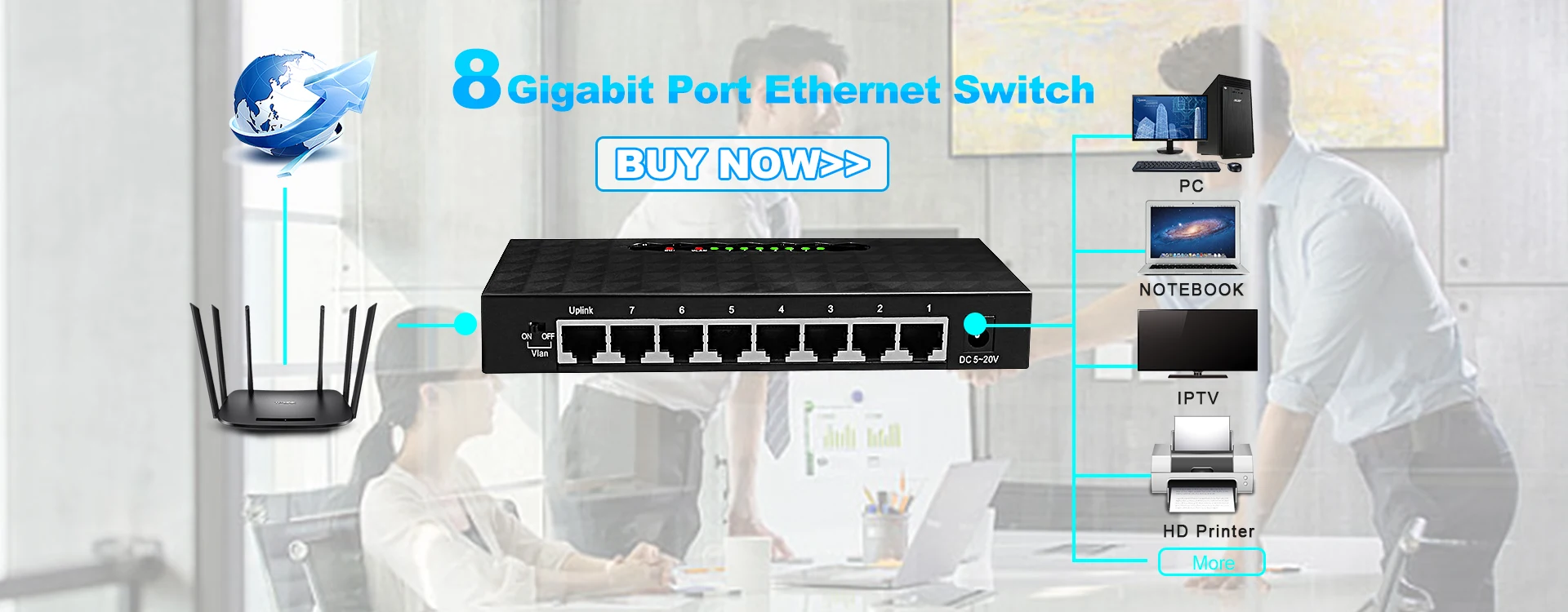Tenda S105 Ethernet коммутатор 5 портов s мини настольный сетевой коммутатор 10 м/100 м RJ45 порт полный дуплексный LAN концентратор Plug and Play Простая настройка