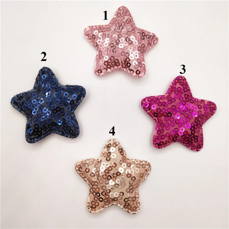 100 шт./лот блестящие нашивки с аппликацией в виде пятизвездочек для одежды