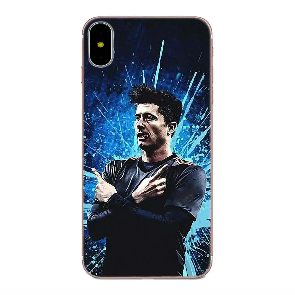 as picture Мягкий ТПУ Капа Чехол Футбол Lewandowski для Apple iPhone 4 4S 5 5C 5S SE 6 6S 7 8 Plus X XS Max XR - Цвет: as picture