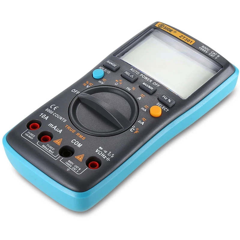 BSIDE ZT301 цифровой истинный RMS Авто Диапазон 8000 отсчетов мультиметр AC DC Вольт-амперные характеристики измеритель частоты емкости