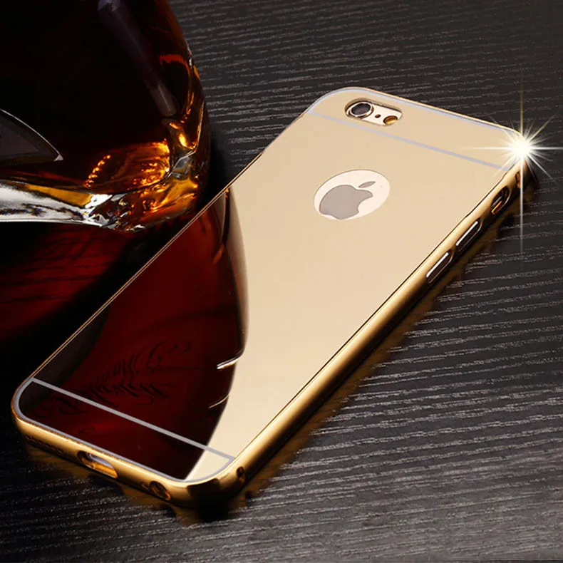 Для iPhone X 10 зеркало роскошное покрытие для чехла Алюминий металлический зеркальный корпус для iPhone 6 6S 7 8 Plus SE 5S 5 4S 4 чехол Крышка для iPhone 8 7