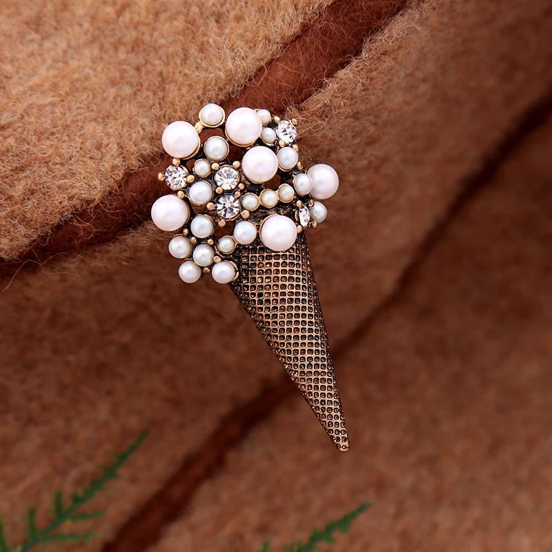 Симпатичные формы мороженого античного золотистого цвета акриловый модные