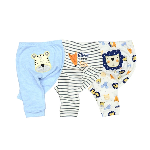 tiger lion foxPL3006 3 шт./лот, детские штаны, Хлопковые Штаны для младенцев на весну, осень, лето, зиму, детские брюки для девочек 0-24 месяцев, леггинсы для новорожденных мальчиков - Цвет: tiger lion foxPL3006