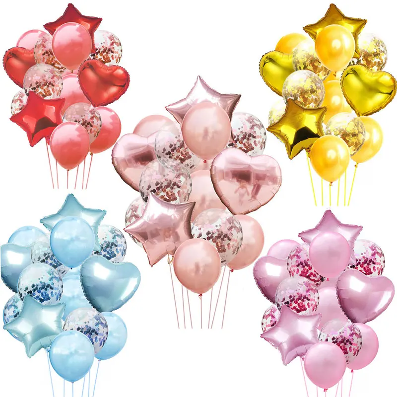 

Rose Gold Confetti Balloon Love Heart Ballon Wedding Balloon Stand Birthday Party Decorations Adult Kids Event Party Air Globos