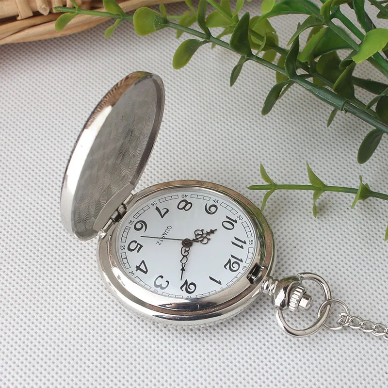 Европа новые Рождеством кварцевые карманные часы флип Рождественский подарок