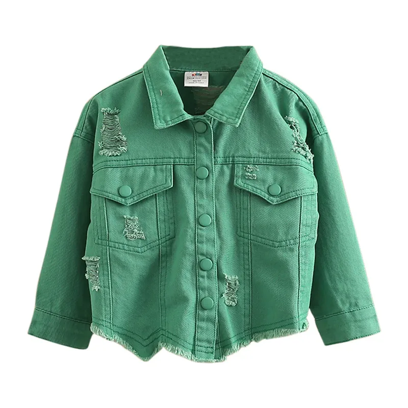2021 Autumn Spring New Fashion2 3 4-8 10 12 Years Teenage Christmas Gift Little Child Baby Coat Tops Kids Denim Jacket For Girls | Детская