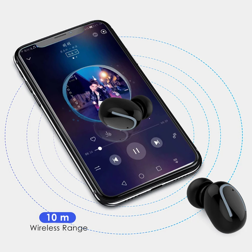 TWS стереонаушники Aimitek с поддержкой Bluetooth 5 0 и зарядным футляром на 1500 мА ·