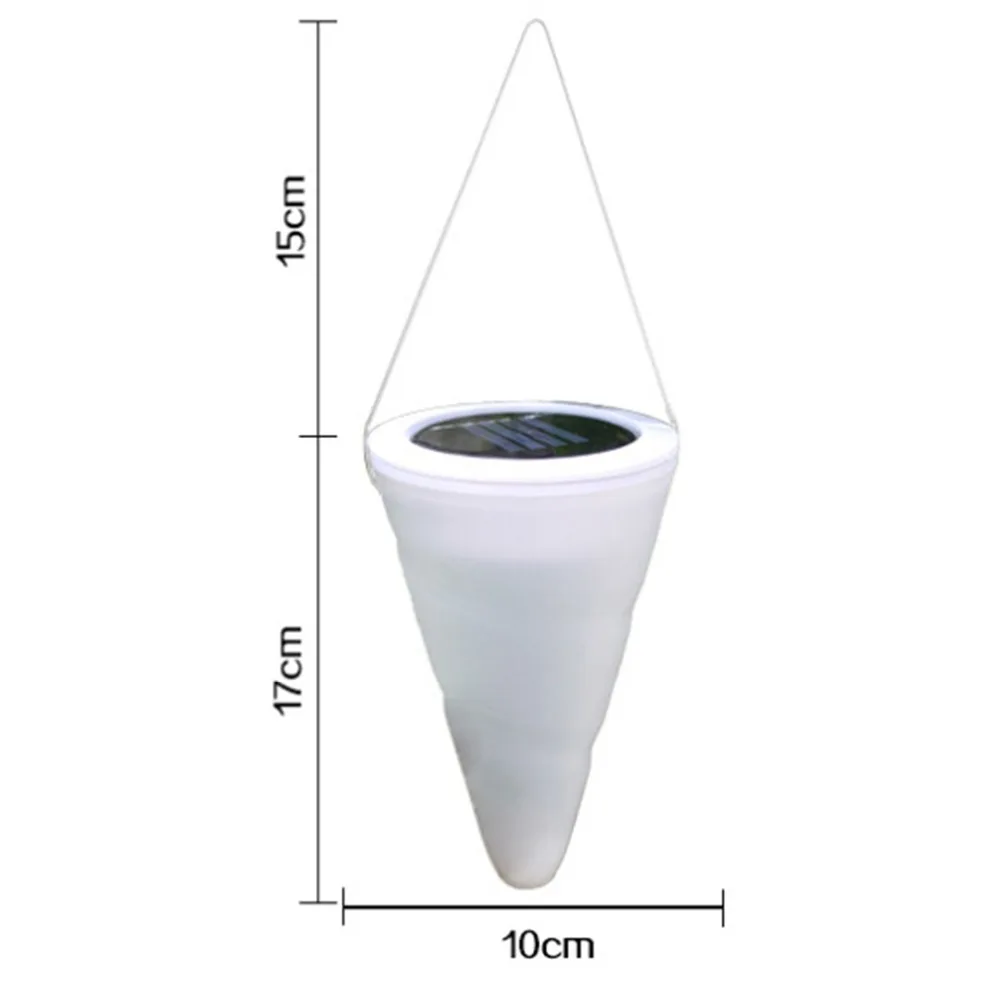 Солнечная мощность конусная форма подвесной светильник Открытый внутренний