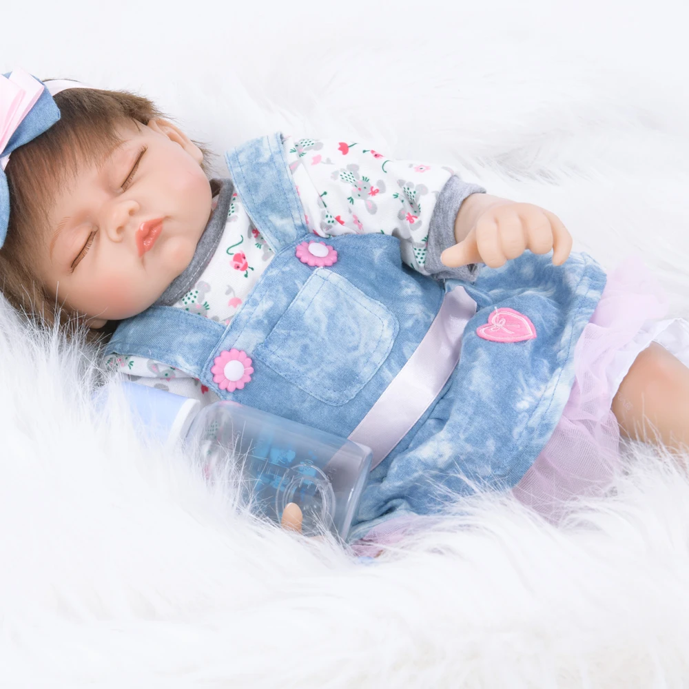 55 см настоящая ткань тело девочка Reborn Baby 22 дюйма силиконовые куклы реалистичные