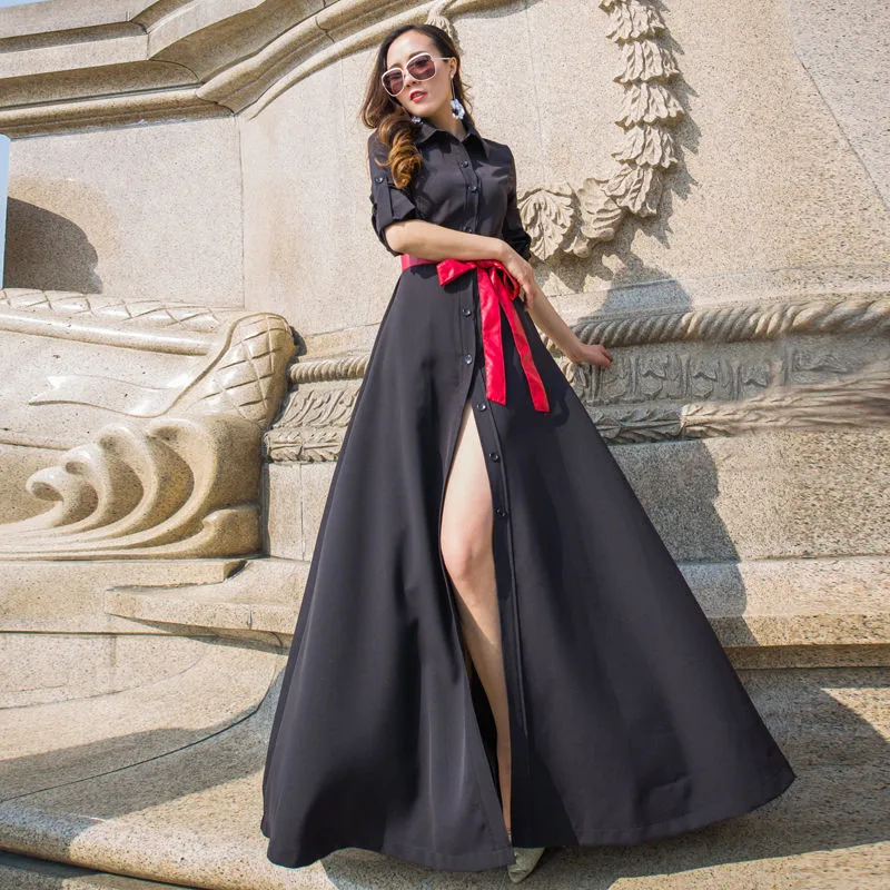 Плюс Размеры осень Бохо длинная рубашка платье 2019 Новая мода пол Длина пляжный