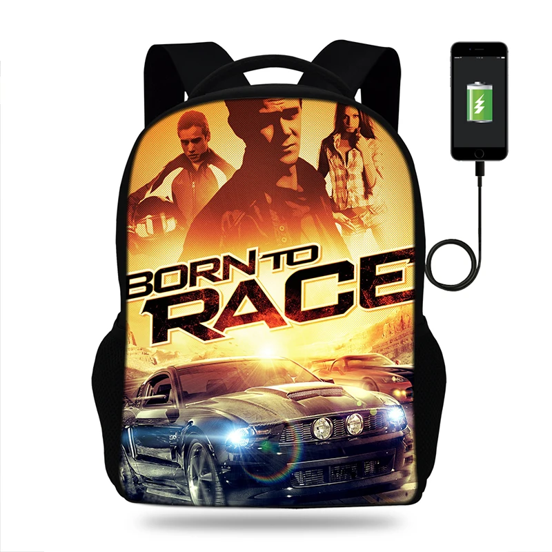 Born To Race Muscle Car Американский пикап принт ранцы обувь для мальчиков рюкзаки мужские