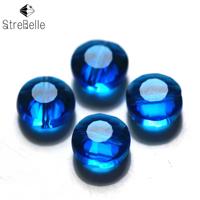 Стеклянные хрустальные бусины 8 мм класса ААА элегантные в форме пуговиц для