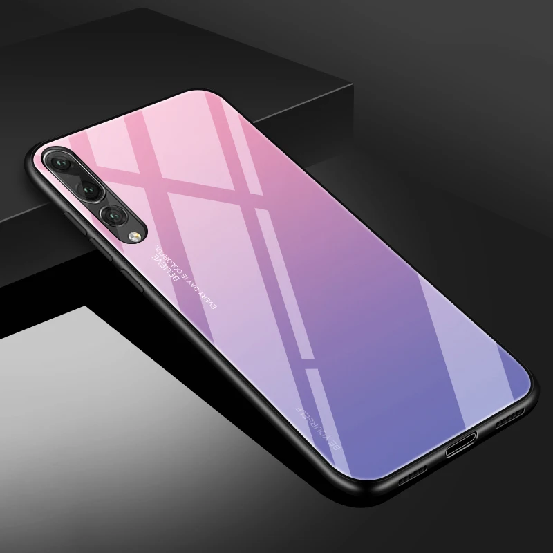 Мягкий градиентный чехол для телефона Dreamysow для huawei Honor 8X Nova 3i 2i 3 3E mate 20 10 P20 Pro Lite, жесткий стеклянный Чехол, аксессуары - Цвет: 2