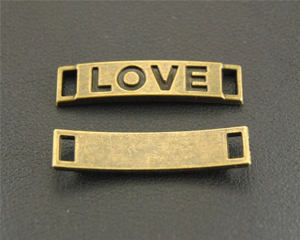 30pcs Silver Color/Bronze Curved Love Connector Link Charm Metal Bracelet Necklace Jewelry Findings A435/A434 | Украшения и