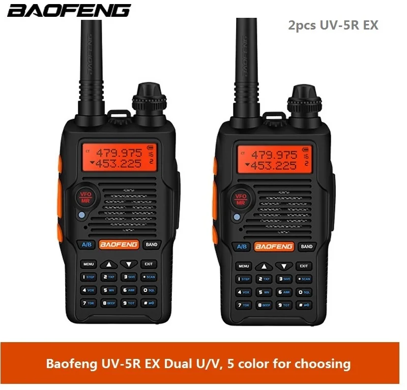 2pcs UV-5R EX walkie talkie two way radio Hf Transceiver cb Radio Comunicador Baofeng UV-5REX uv-5R Enhanced version talkie