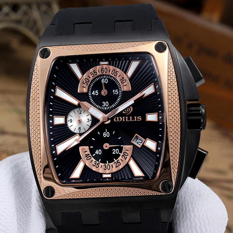 

Willis Luxury Brand Men Sports Date Watches Waterproof Quartz Military Multifunction WristWatches Clock Male Relogio Masculino