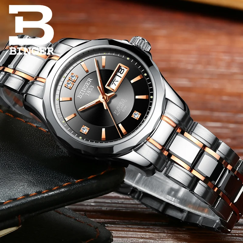 Новые часы Бингер женские роскошные брендовые японские автоматические
