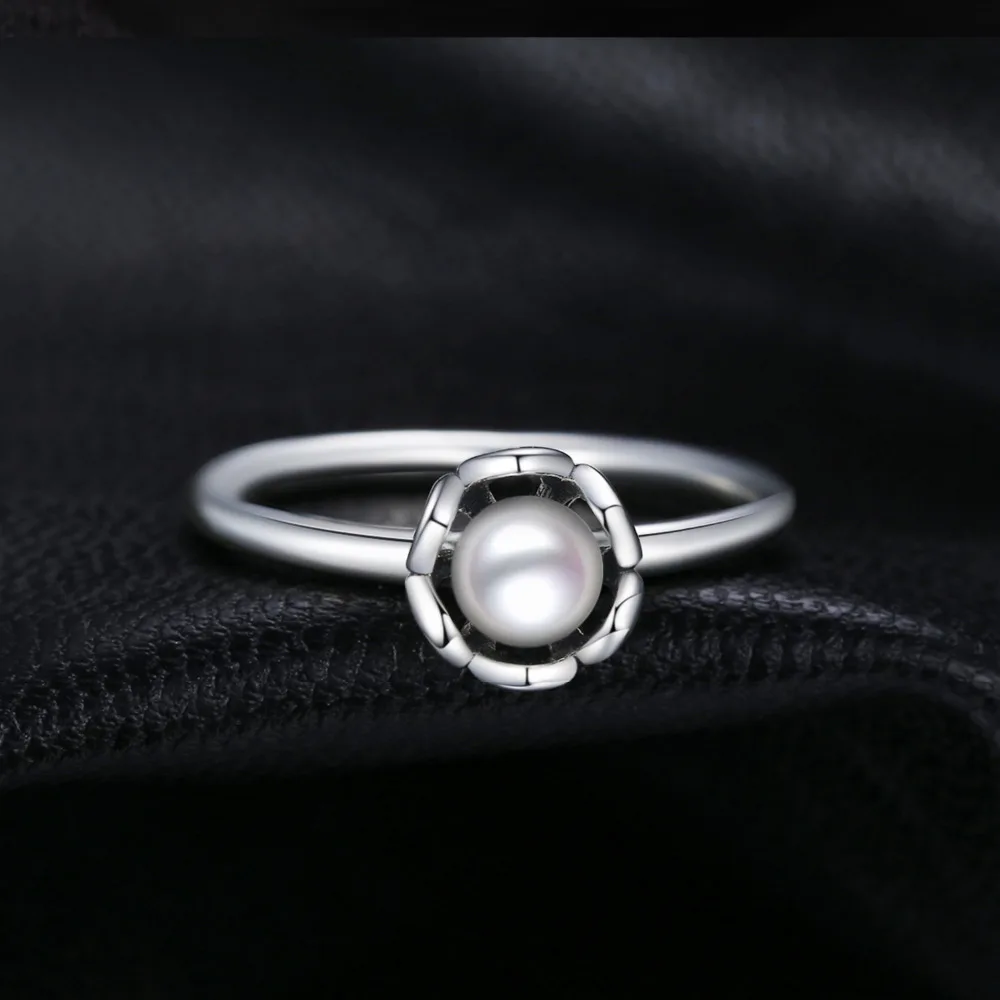 Jewelrypalace 2ct круглый форма культивированный жемчуг Solitaire цветок кольцо 925 пробы
