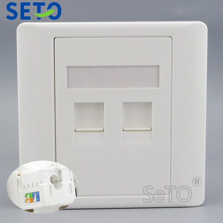 SeTo 86 Тип Двойной RJ45 Cat5e сетевая панель Ethernet розетка настенная пластина Keystone