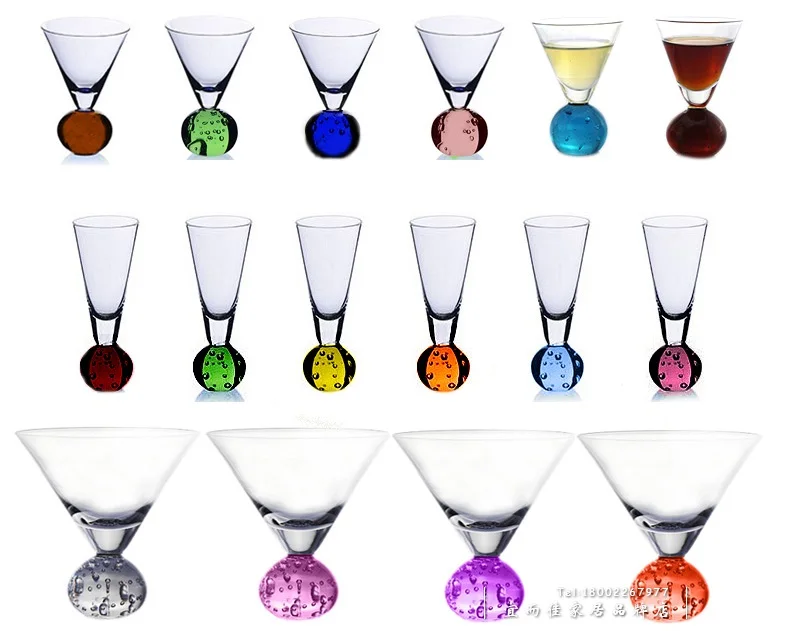 Стеклянная чашка с пузырьковым шариком треугольной формы для винных коктейлей и