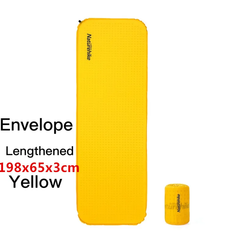 En-lengthened-yellow Naturehike матрас для кемпинга удлиненный Самонадувающийся коврик для кемпинга Высококачественная губка коврик для сна для походов на открытом воздухе - Цвет: En-lengthened-yellow