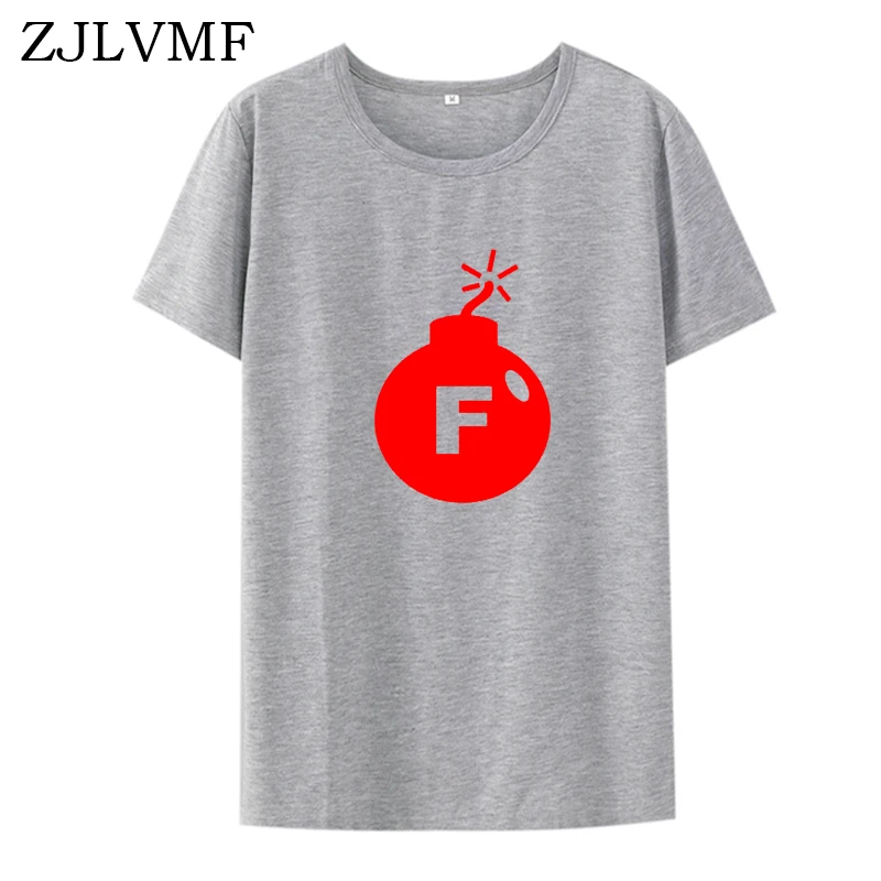 Женская футболка с круглым вырезом Zjlvmf F Bomb хлопковая хипстерская Футболка