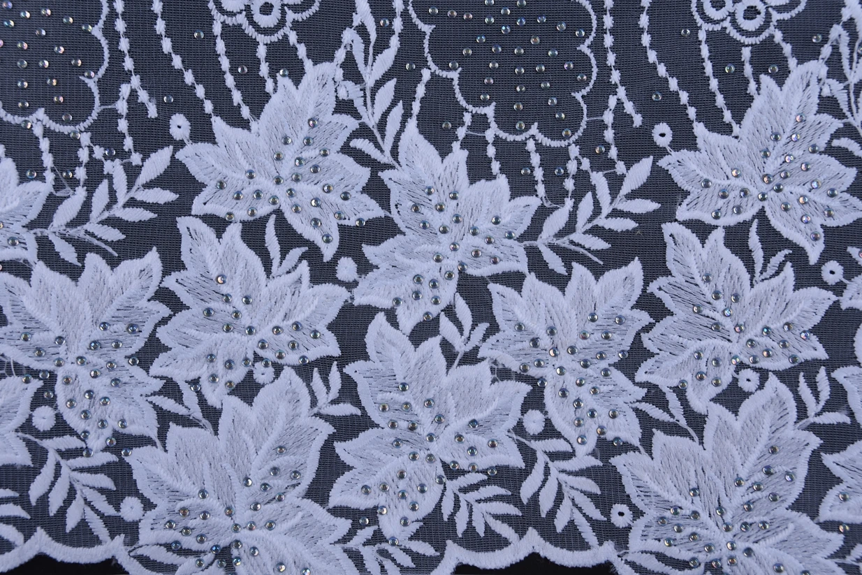 White African Lace Fabric For Parties Wedding Milk Silk Embroidered Lace Fabric High Quality Lace French Lace Fabric 1644