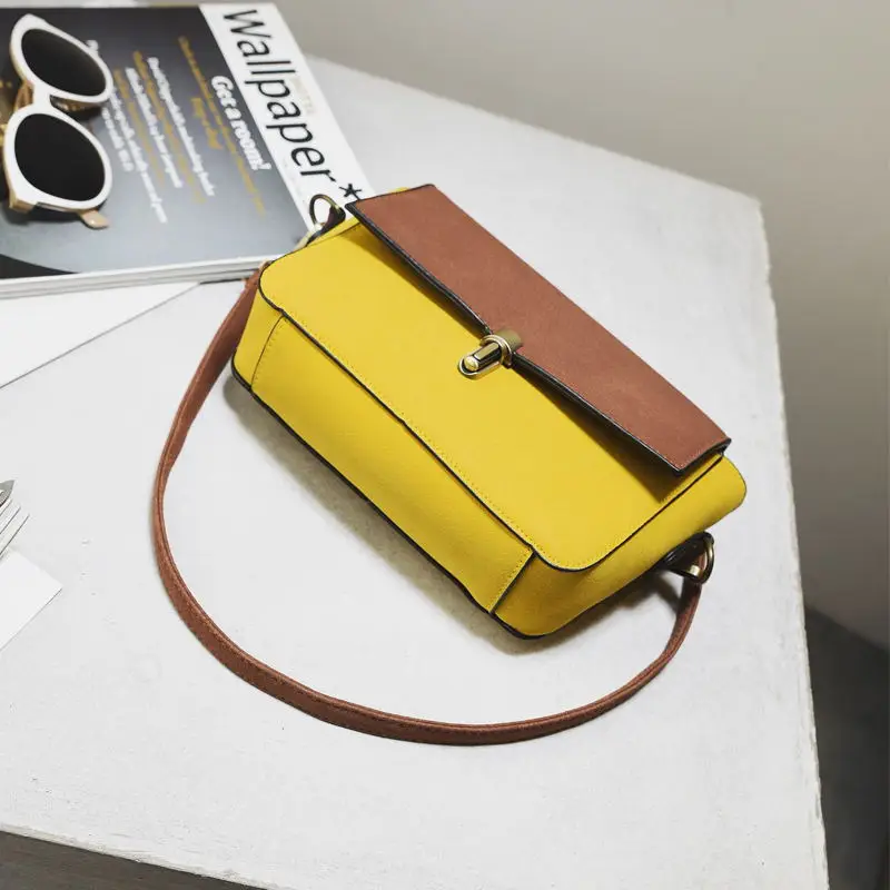 Daunavia женщин высокое качество сумки через плечо кожа контрастного цвета Crossbody для