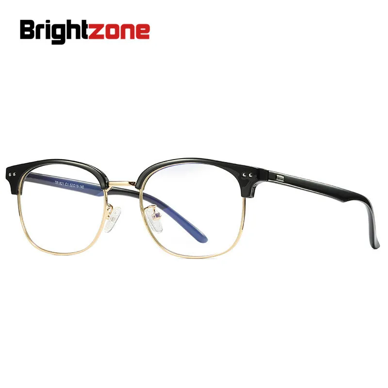 Brightzone очки для близорукости брендовая оправа для мужчин TR90 анти синий светильник винтажные Ретро очки Оптические очки Круглые Женские оправы Новинка