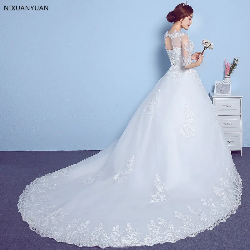 NIXUANYUAN 2021 с длинными рукавами Vestido De Noiva кружевные свадебные платья на заказ