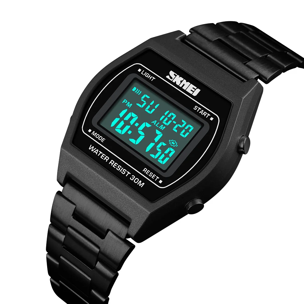 SKMEI светодиодный цифровые мужские часы спортивные часы мужские Relogio Masculino Relojes из нержавеющей стали военные водонепроницаемые наручные часы