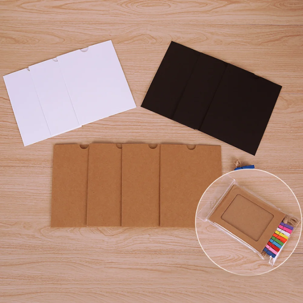 3 дюймов 6 дюймов 10 шт. картонная фоторамка DIY Настенная картина подвесная рамка для альбома+ веревка+ клипсы набор аксессуары для украшения дома