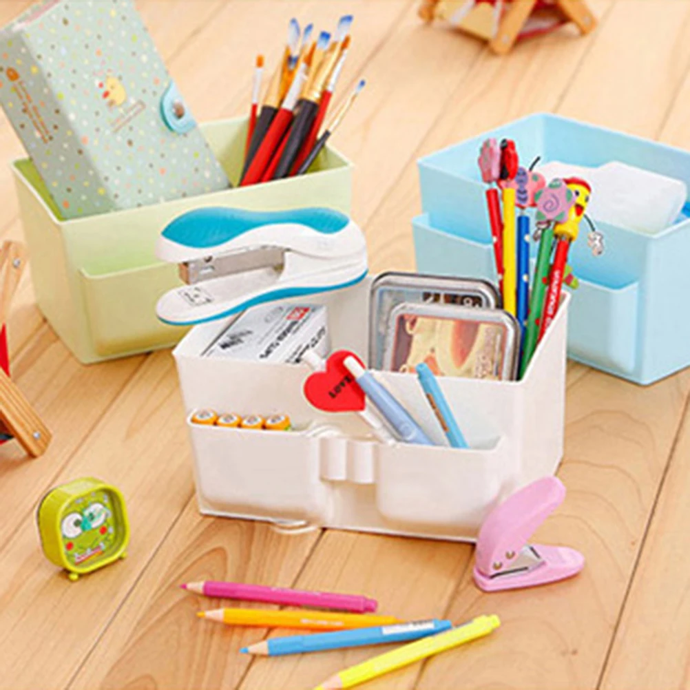 Multi-Divider Plastic Cosmetic Desk Orgainzer Caculator Remote Controller Holder Desktop Stationery Storage Box Container | Дом и сад