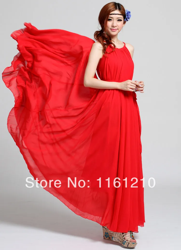 Китайское красное платье для медового месяца летний легкий пляжный сарафан