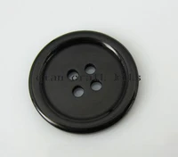 300pcs sale save medium big black resin buttons 25mm 4 holes edged