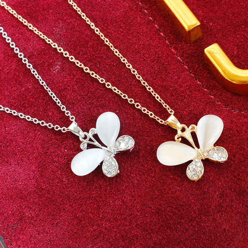 Элегантный кристалл бабочка кулон ожерелье для женщин ювелирные изделия подарок