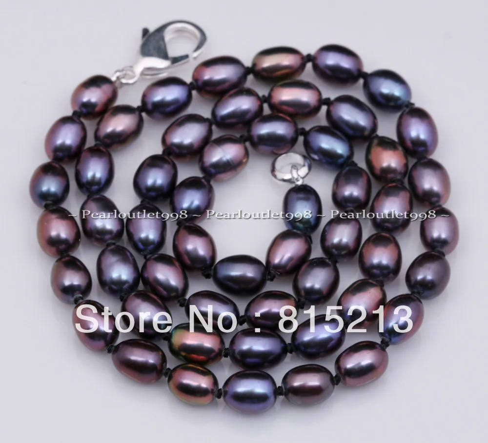 N35 ЧЕРНЫЙ КОРИЧНЕВЫЙ ЦВЕТ ИСКУССТВЕННЫЙ ПРЕСНОЙ ВОДЫ ЖЕМЧУЖНОЕ ОЖЕРЕЛЬЕ % Скидка