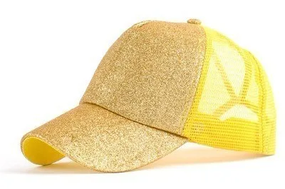 gold Sequins Блестящая бейсболка "конский хвост", Женская Бейсболка, кепка для папы, сетчатая Кепка для грузовика, летняя кепка, Женская Регулируемая Кепка в стиле хип-хоп - Цвет: gold Sequins