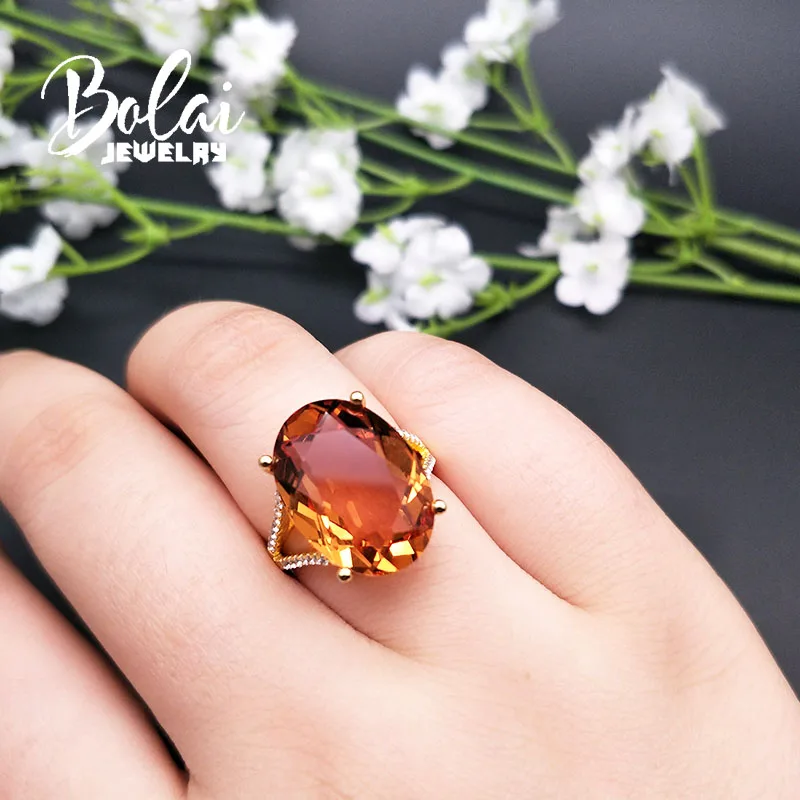 Женское кольцо косынка Bolai S925 желтое золото Стерлинговое Серебро 12.0ct|Кольца| |