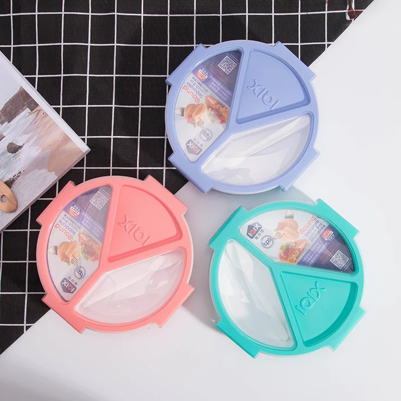 Ланч-бокс 3 сетки BPA Free Microwavable детский Bento с ложкой Портативный контейнер для
