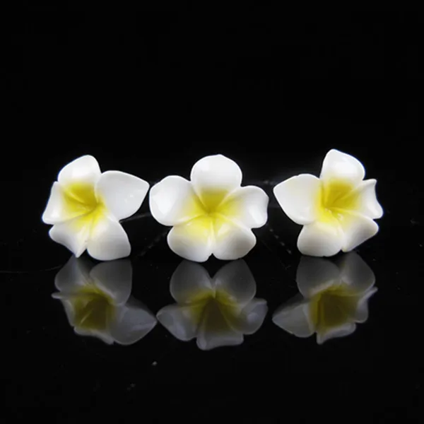 

100 Pcs White Hawaiian Plumeria Flower Wedding Prom Bridal Hair Pins Hair Sticks