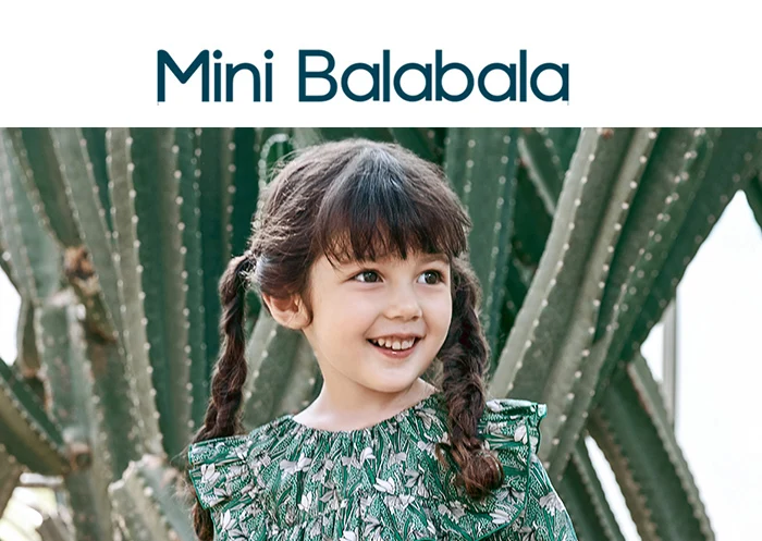 Minibalabala/хлопковое платье для девочек; Новинка г.; весенние детские свободные платья с длинными рукавами и цветочным рисунком; весенне-осенняя одежда принцессы