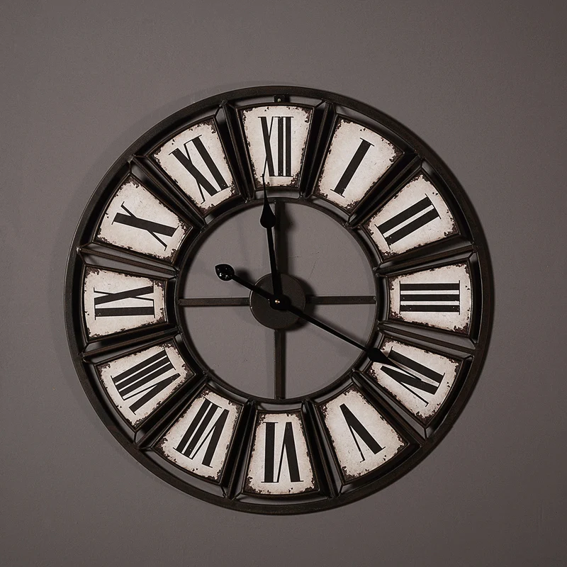 Железные художественные часы с отверстиями в стиле индастриал роскошные