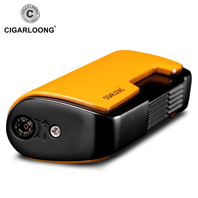 Зажигалка для сигар 3 цвета на выбор тонкая отделка синий фонарь струйное пламя