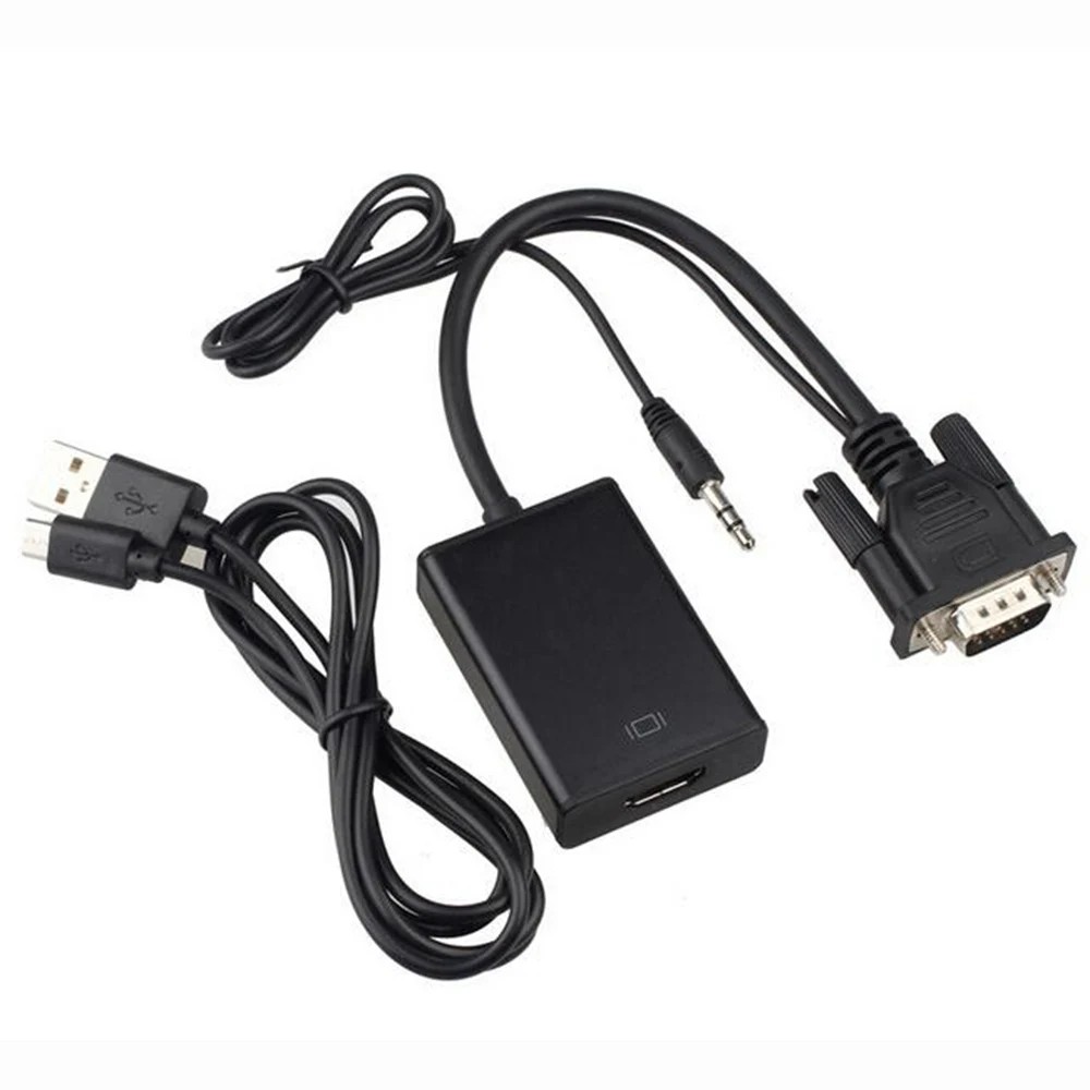 Высокое разрешение 1080 HD VGA папа к HDMI Женский адаптер кабель конвертер с аудио
